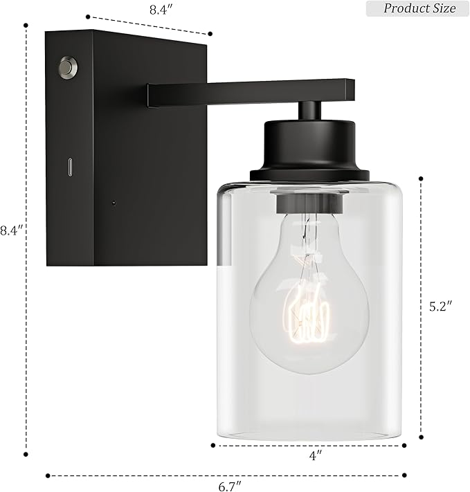 Battery Operated Wall Sconce Set of 2, Easy Install Dimmable Wireless Wall