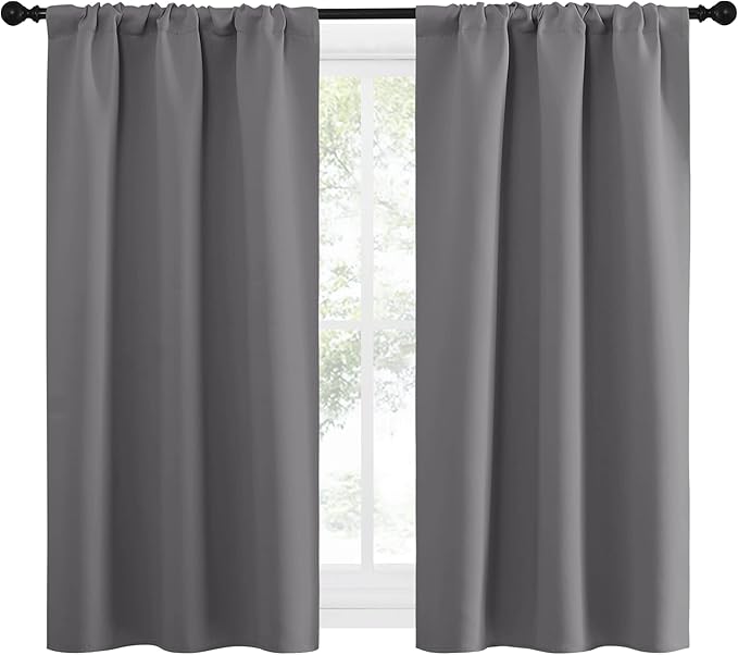 NICETOWN Grey Window Curtains for Bedroom