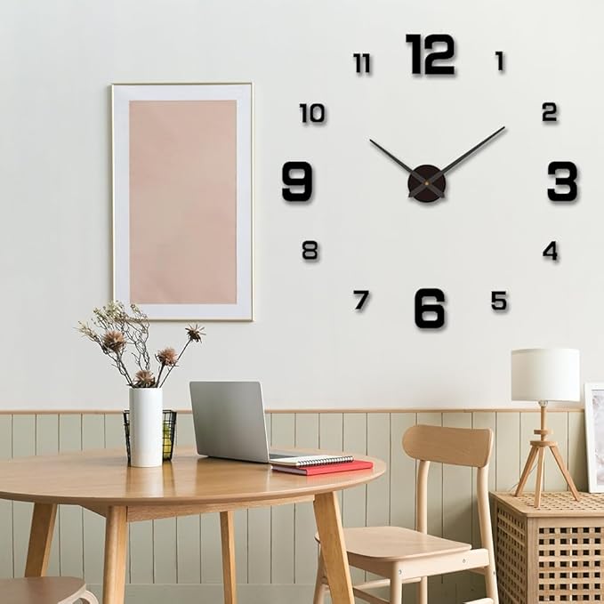 3D DIY Luminous Dial Acrylic Frameless Silent Wall Clock