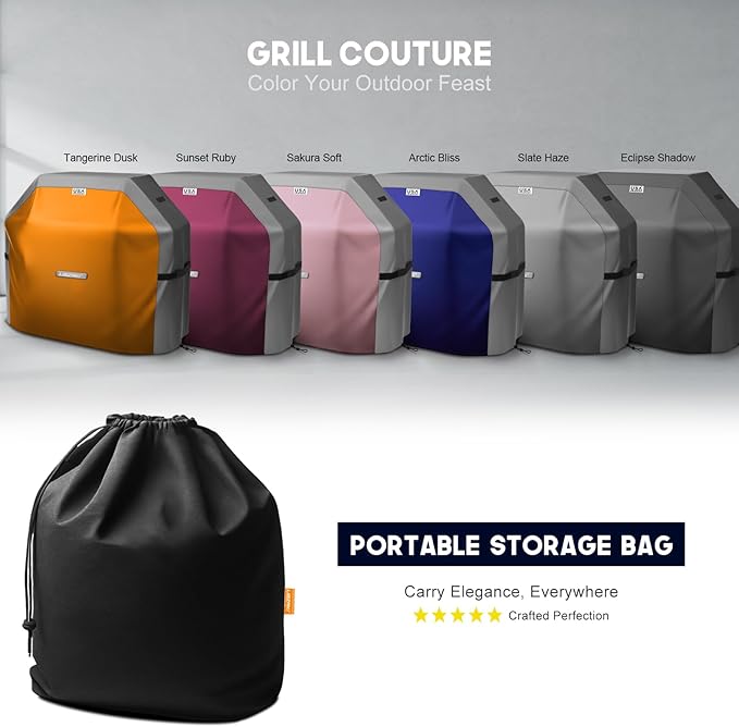 LIBZAKI Grill Cover 420D Waterproof, Weather Resistant, Rip-Proof, Anti-UV, Fade Resistant,Gas Grill Cover for Weber,Char Broil,Nexgrill Grills, etc.72 inches-Black