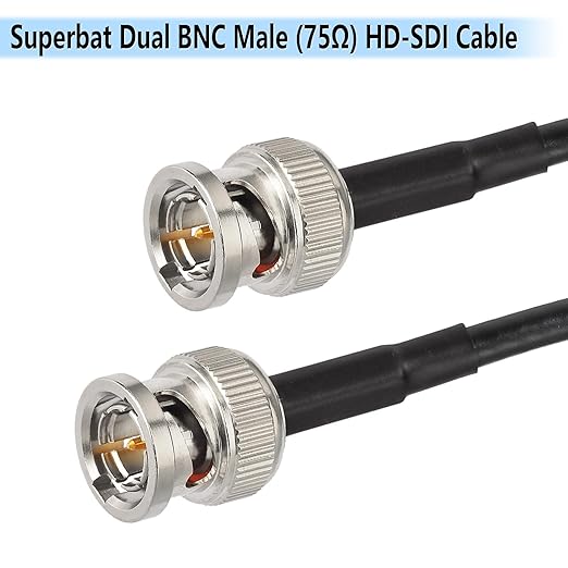 Superbat 3G/6G SDI Cable BNC Cable 75 Ohm Belden 1855A 25ft SDI Cord Supports HD-SDI/3G-SDI/4K/8K Video Surveillance Camera System,Precision Camera Wire