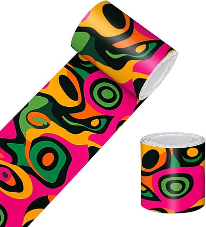 HOMETITUTE Wallpaper Border Peel and Stick Wall Border Colorful Pop Art