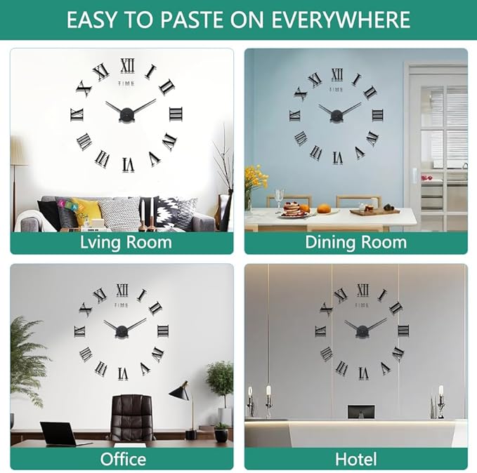 Extra Large Digital Wall Clock Decorative Battery Operated, Minimalist