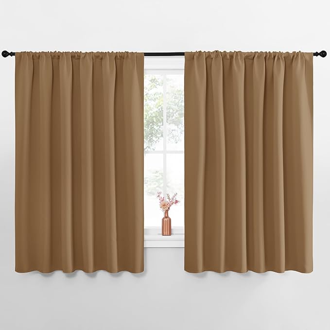 NICETOWN Blackout Curtains for Bedroom, 1 Pair, 62 by 63-inch, Window Treatment
