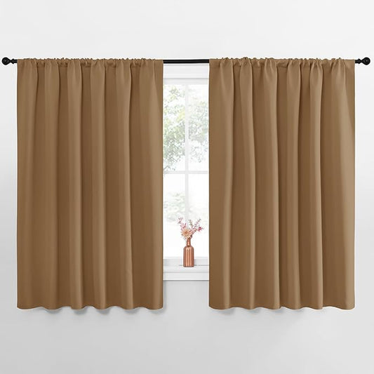 NICETOWN Blackout Curtains for Bedroom, 1 Pair, 62 by 63-inch, Window Treatment