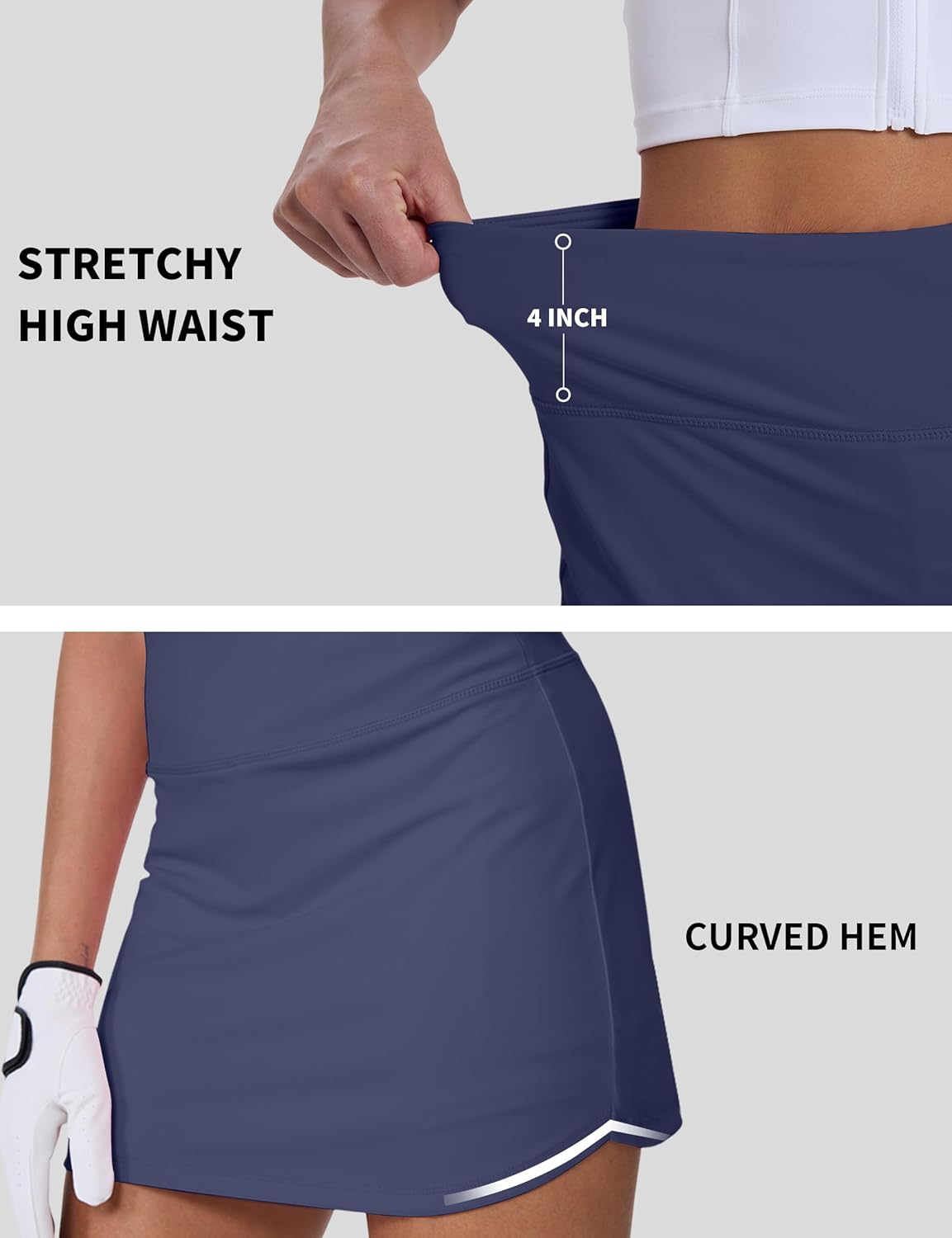 Regine Switzerland Women's Golf Skirt - High Waisted Tennis Skorts with Pockets for Athletic Workouts