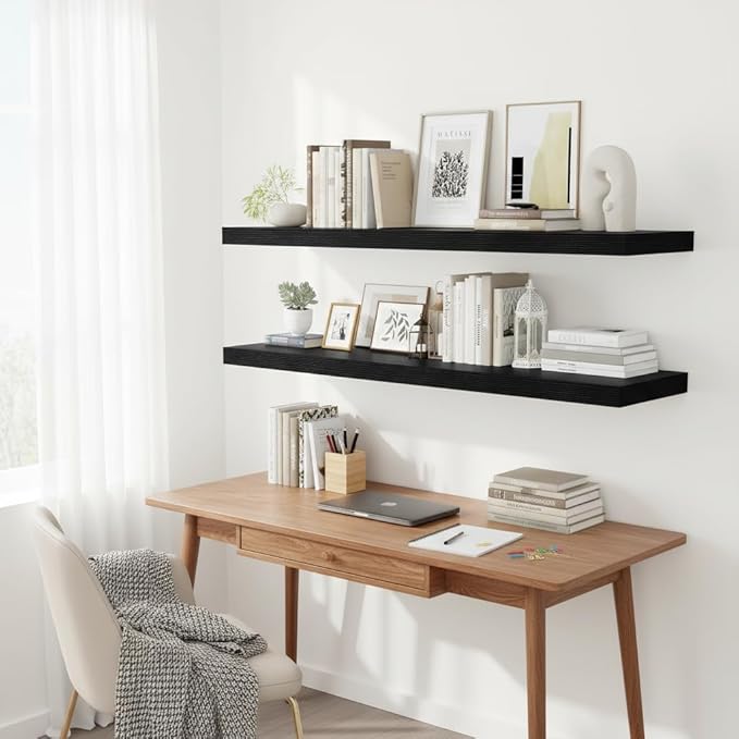 Vivelove 2 inch Thick Floating Shelves