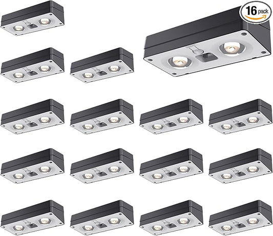 JOFIOS Solar Fence Lights 16 Pack, 50 Lumens Outdoor Solar Lights with 12 Modes RGB Color Glow LEDï¼Waterproof, Solar Lights for Patio, Backyard, Deck, Fence, Railing
