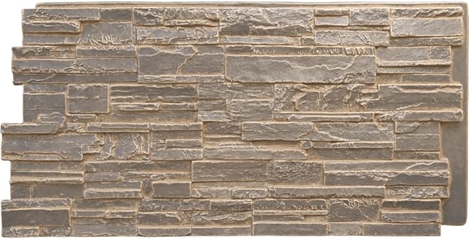 EverStone Cascade Faux Stone Panel, 48 5/8"W x 24 3/4"H x 1 1/4"D, Cannondale