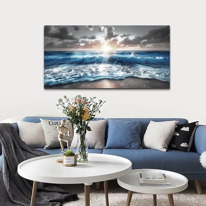 hyidecorart Canvas Wall Decor For Office Large Wall Art For Living Room Blue