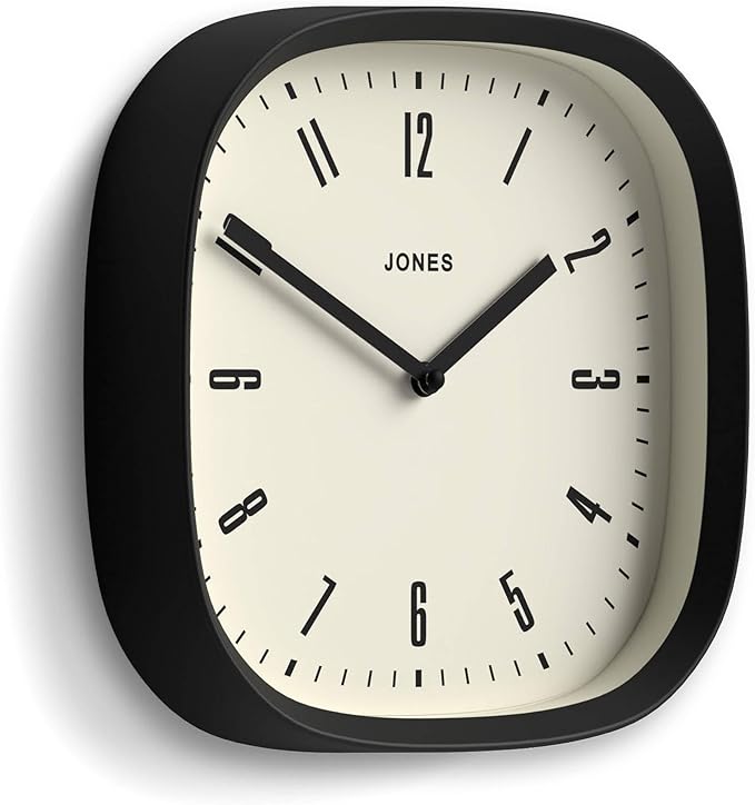 JONES CLOCKS® Marvel wall Clock | Modern Retro Rounded Square Clock | 10 inch |