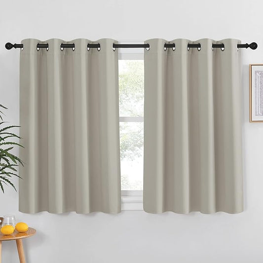 NICETOWN Blackout Kitchen Curtains 45 inch Length