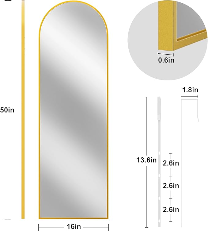 Rowjut Full Length Door Mirror, Wall Mounted Wall Mirrors, Cloakrooms, etc.