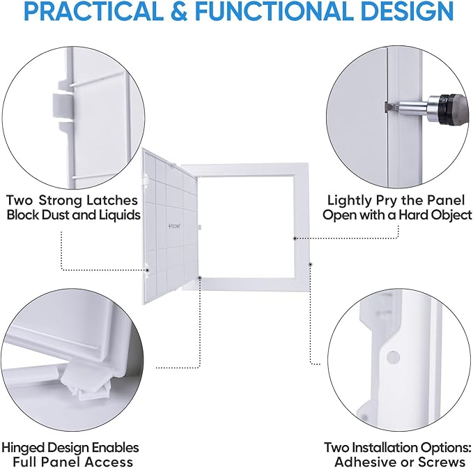 TICONN Access Panel for Drywall, 10 x 10 Inch ABS Plastic Wall Hole Cover