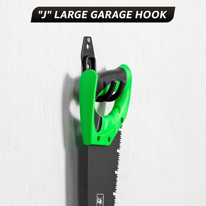40 Pack Garage Hooks, Heavy Duty Steel Wall Mount Utility Hangers with Anti-Slip Coating for Hanging Bikes, Ladders, Power Tools, and Garden Equipment