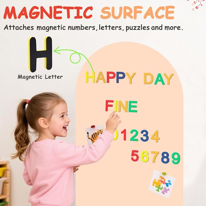 Arch Magnetic Wall Decal 39.3x17.5 Inch Milk Tea Magnetic Chalk Board Sticker