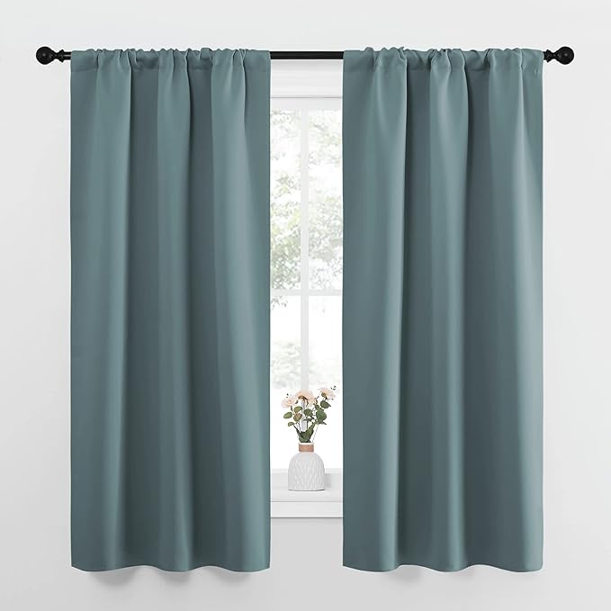 NICETOWN Greyish Blue Blackout Curtains Panels
