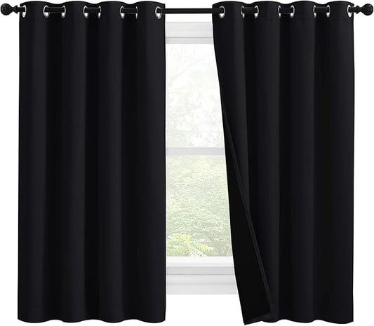 NICETOWN Truly Blackout Curtains 57 inches Length, 2 Thick Layers Completely