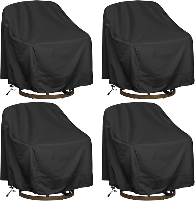 Outdoor Swivel Lounge Chair Cover, Heavy Duty Waterproof Patio Furniture Cover (30" W x 34" D x 38.5" H)
