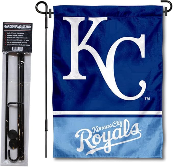 WinCraft Kansas City Royals Garden Flag with Stand Holder