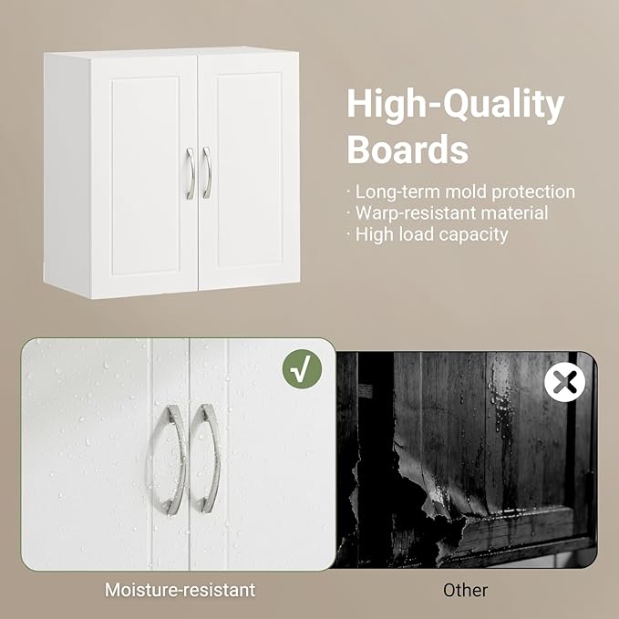SoBuy Kitchen Wall Cabinet for Laundry Room, Medicine Cabinet for Bathroom