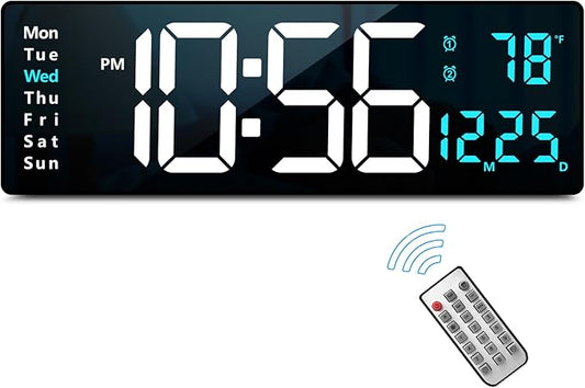Abovsare 16.2 Inch Large Display Wall Clocks, LED Digital Clock