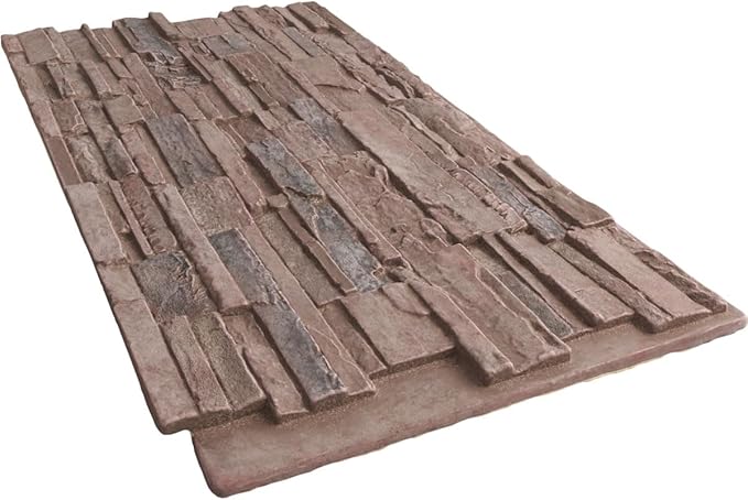 EverStone Cascade Faux Stone Panel, 48 5/8"W x 24 3/4"H x 1 1/4"D, Shasta Color