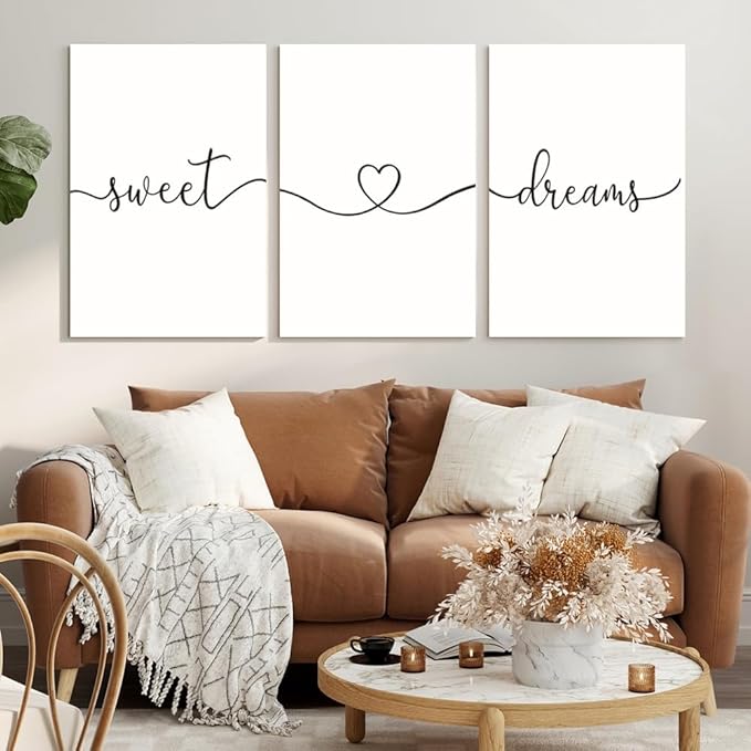 GUBIYU Sweet Dreams Wall Art Above Bed Decor