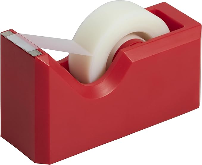 JAM PAPER Colorful Desk Tape Dispensers - Red - Sold Individually