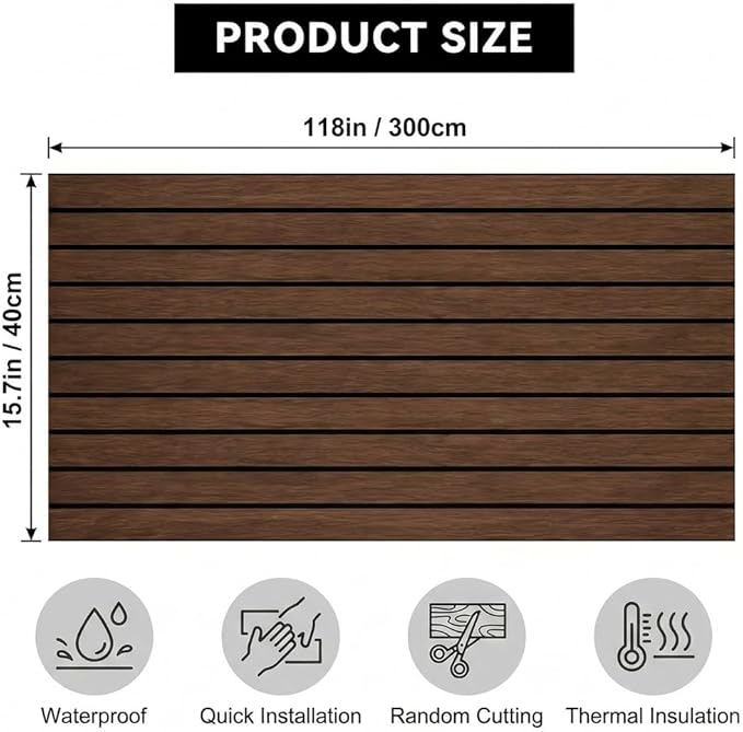 3D Wall Panels Peel and Stick – 15.74" x 118" PVC Faux Texture Wall Covering