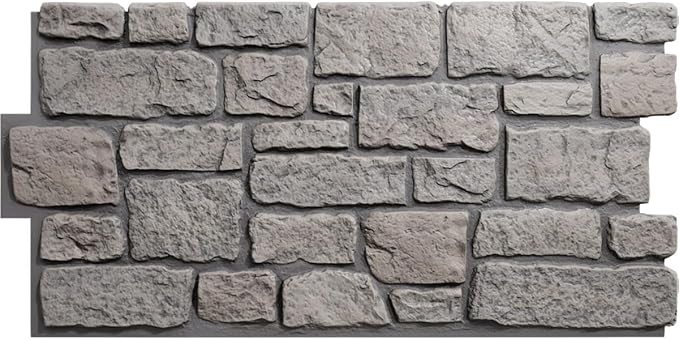 EverStone Cobblestone Faux Stone Panel, Morning Dove Color