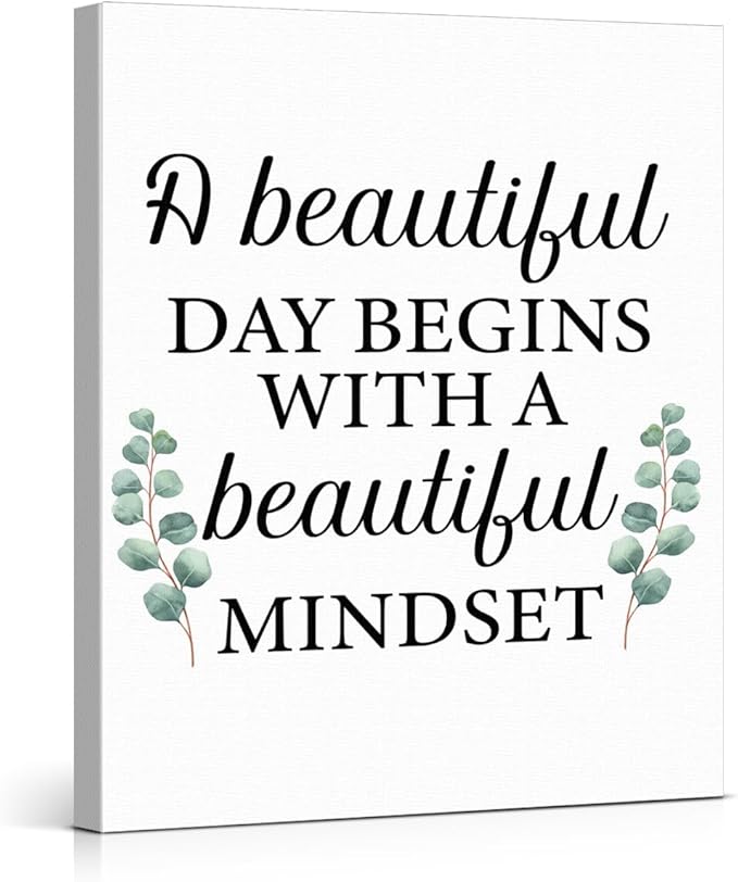 Motivational Eucalyptus Wall Art Decor, Inspirational Green Botanical Pictures