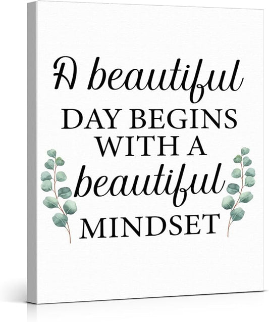 Motivational Eucalyptus Wall Art Decor, Inspirational Green Botanical Pictures