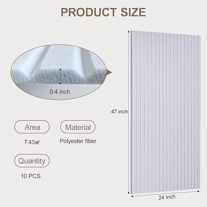 10Pack Large Acoustic Panels, Self-Adhesive Sound Panels Noise Reducing