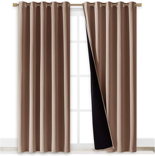 NICETOWN Warm Curtains for Winter, 100% Blackout Curtains Thermal, Noise