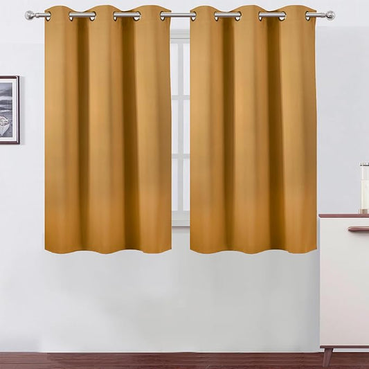 LEMOMO Mustard Yellow Blackout Curtains/38 x 54 Inch/Set of Two Panels Grommet