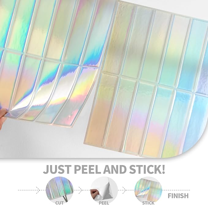 Peel and Stick Backsplash 3D Wall Tiles, Self-Adhesive, Oil Proof, Waterproof