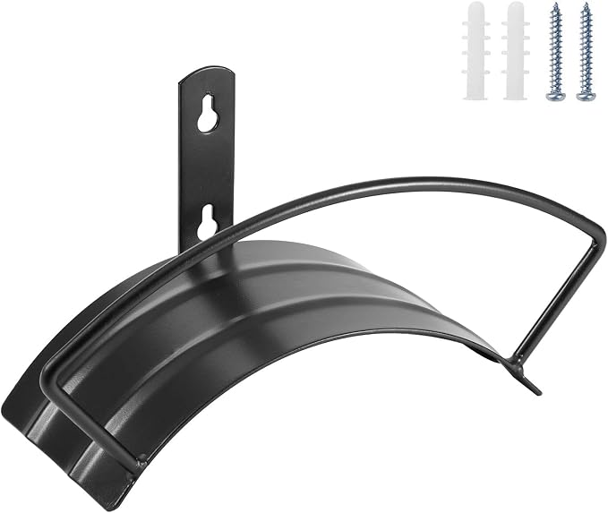 Eastrans Wall Mount Garden Hose Holder, Heavy Duty Water Hose Holder Easily Holds Up to 125 Feet 3/4ââ Hose, Solid Metal & Rust-Free, Perfect Garden Hose Storage for Outside Yard Lawn,Black