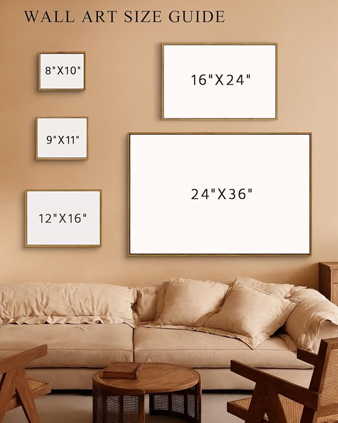 InSimSea Framed Canvas Prints Vintage Decor, Rustic Nature Sketch Tree Landscape Paintings Wall Art, Large Countryside Farmhouse Hanging Wall Decor for Living Room Bedroom, 24x36inch