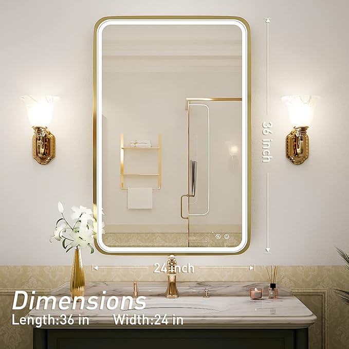 36x24 Inch LED Bathroom Mirror