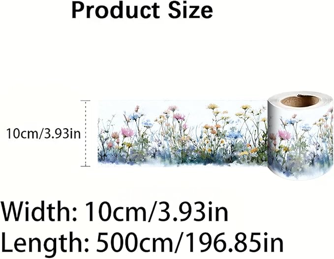 Wildflower Wallpaper Border 196x4 Inch Peel and Stick Wall Border Self Adhesive