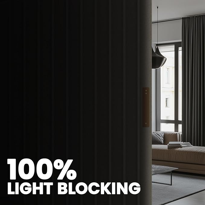 Room Divider Curtain Sets with Flexible Ceiling Track, Privacy Soundproof