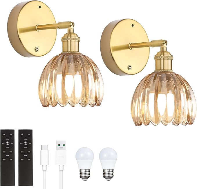 Shenmoyl Battery Operated Vintage Wall Sconces
