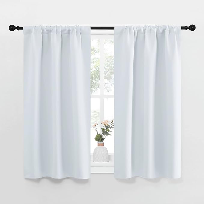 NICETOWN Greyish White Window Curtain Panels