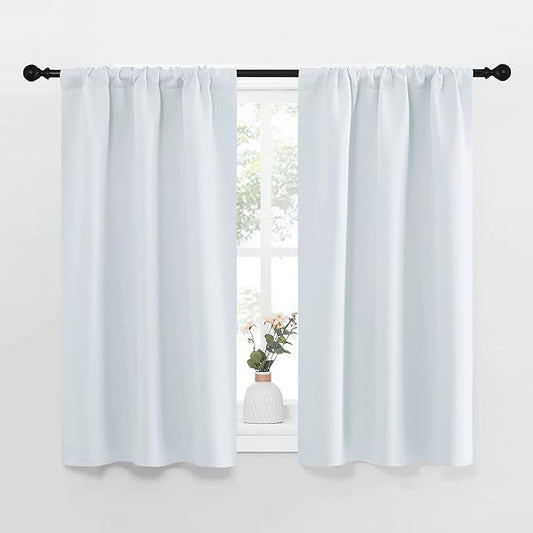 NICETOWN Greyish White Window Curtain Panels