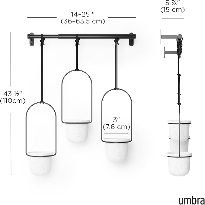 Umbra Triflora Hanging Planter for Window, Indoor Herb Garden