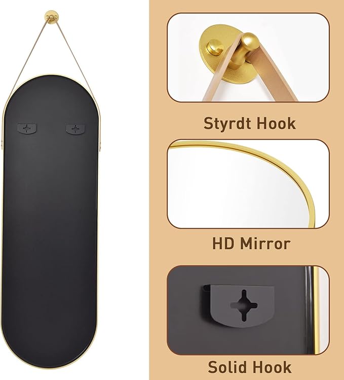 Full Length Mirror, Oval Wall Mounted Mirror, Wall Mirrors Full Length