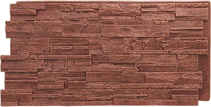 EverStone Cascade Faux Stone Panel, 48 5/8"W x 24 3/4"H x 1 1/4"D, Sun Valley