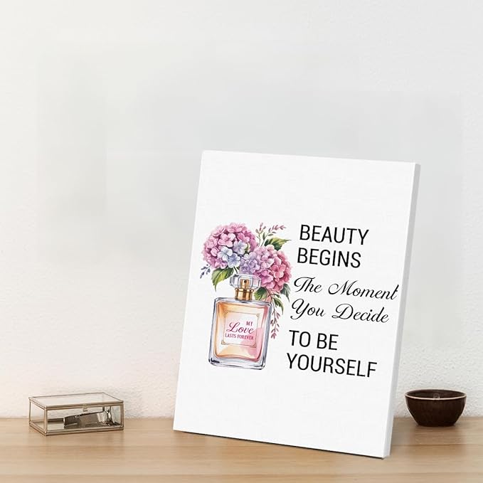 Inspirational Pink Flower Wall Art Decor