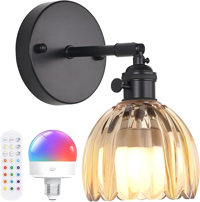 Shenmoyl Vintage Battery Operated Wall Sconce